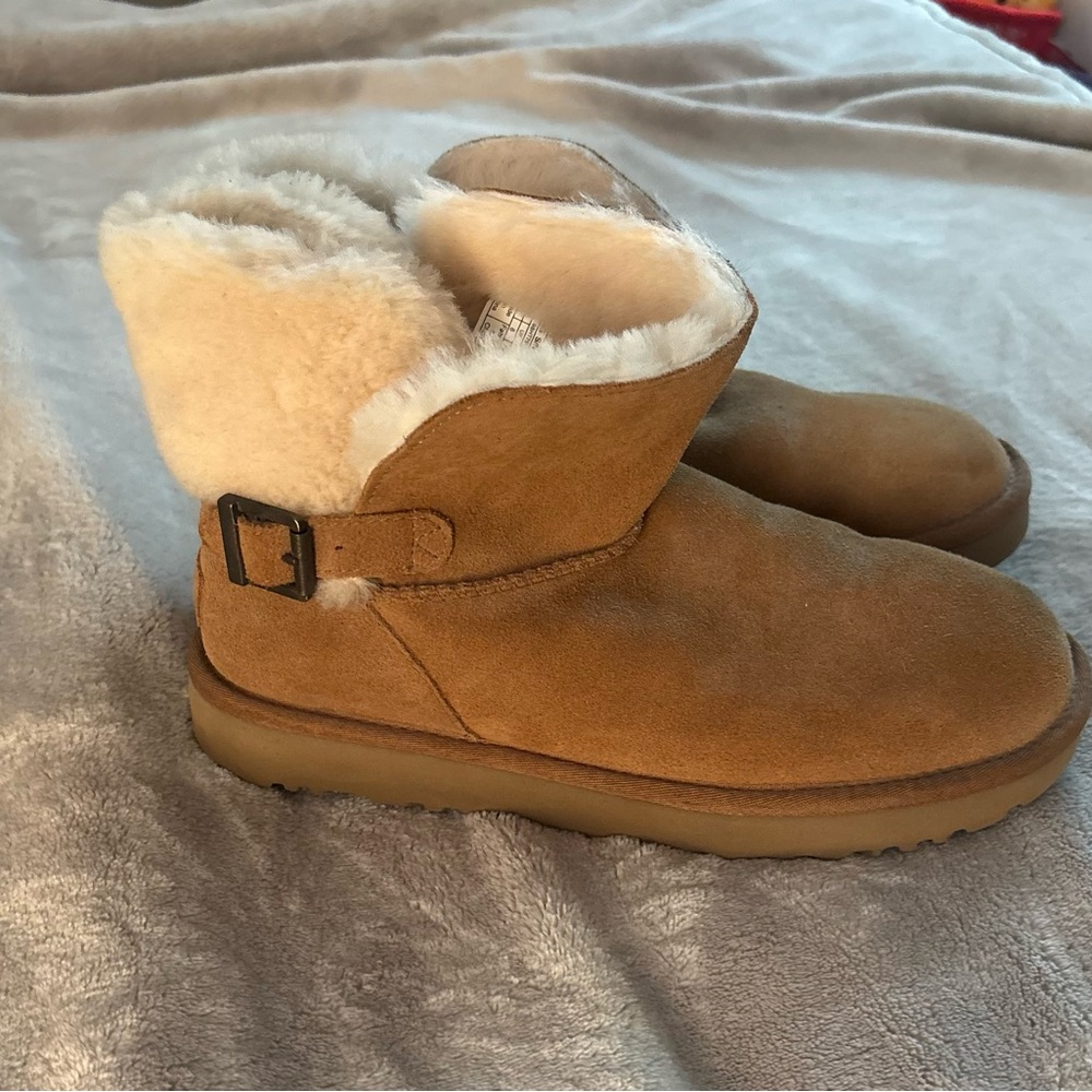 UGG Tan Suede Shearling Boots